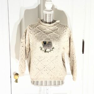 Acorn vintage sheep sweater wool fisherman cable knit medium women’s S379